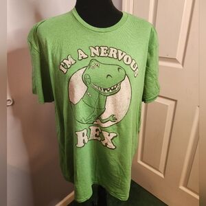 Disney' Pixar Toy Story "I'm a Nervous Rex" Graphic Short Sleeve Shirt Size XL